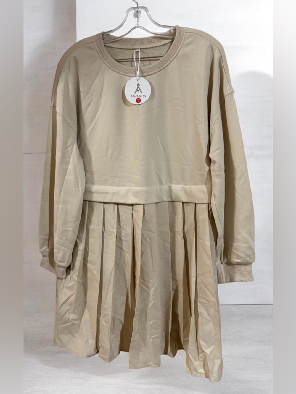 ANRABESS Oversized Sweatshirt Dress with Pleated Skirt - New with Label - Size M - Picture 3 of 7